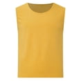 thumbnail image 1 of Sinleey Mens Ribbed Knitted Tank Sleeveless Workout Tops Slim Fit Sport Vest Solid Color U Neck Yellow XS, 1 of 7