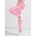 thumbnail image 1 of Sinleey Mens Womens Metallic Compression Pants Workout Athletic Dance Leggings Running Gym Tights Pink L, 1 of 4
