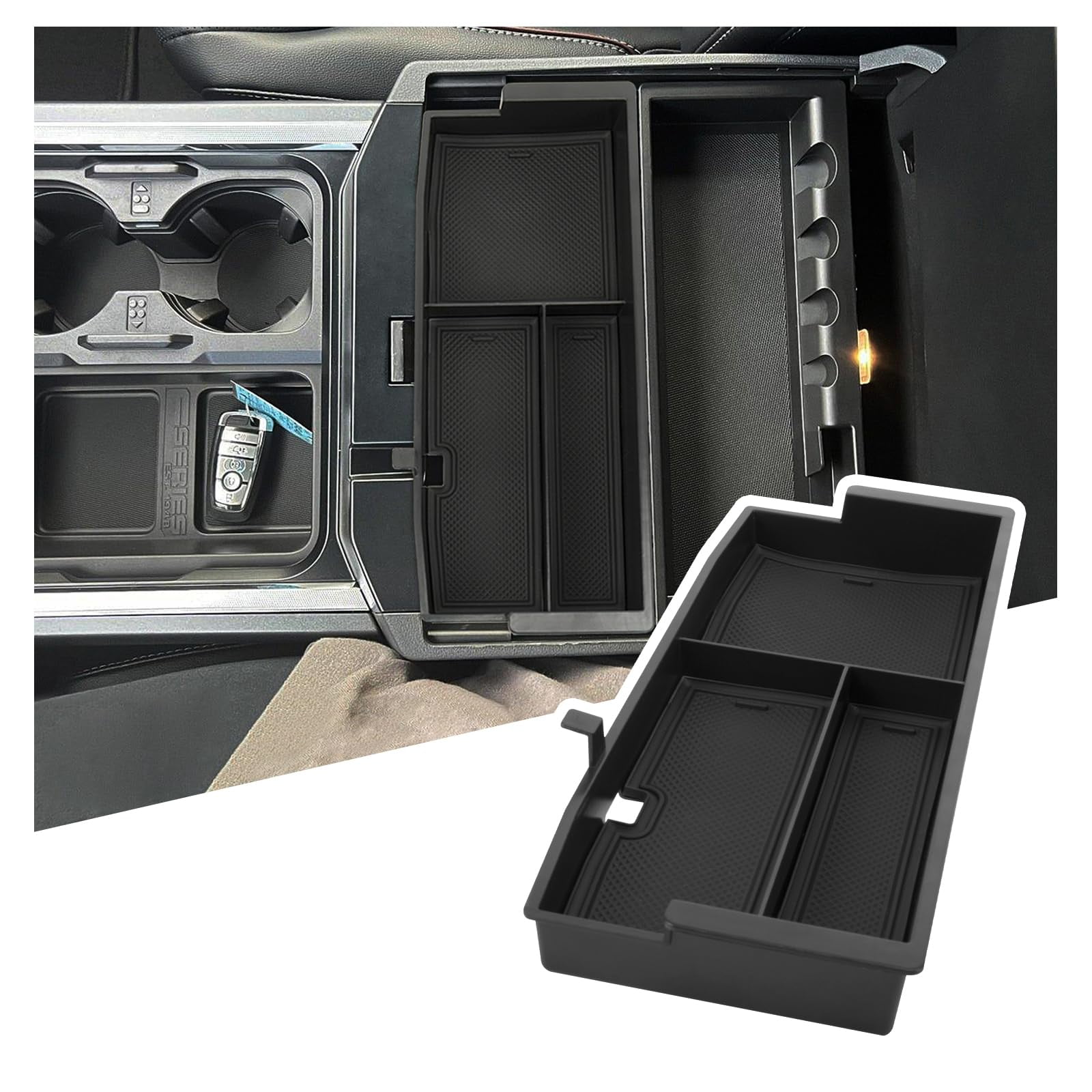 Sinminou Center Console Organizer Compatible with 2023 2024 Ford F250