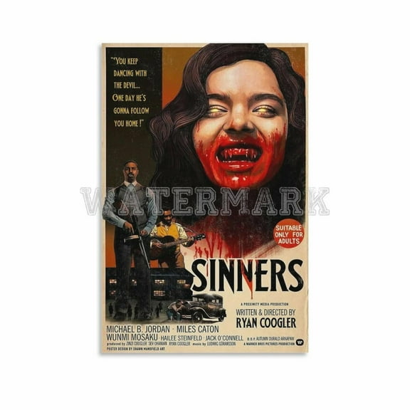 Sinners Movie Poster Print (9) Canvas Painting Wall Art