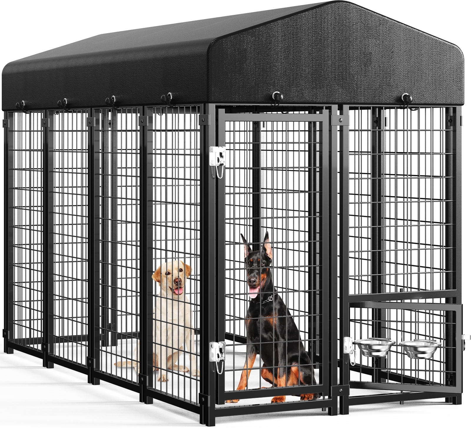 Sino Luban Outdoor Dog Kennel, Dog Run for Outdoor, Large Dog Pens Cage with Roof Waterproof for Large to Medium Dog Outside 8ft x 4ft x 6ft