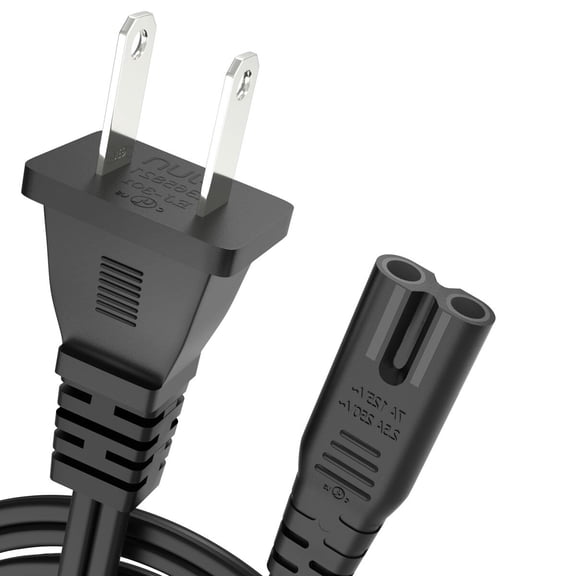 Sinoacc 2 Prong C8 AC Power Cord, Universal Power Cord for TV PS4 PS5 Speaker Monitor Xbox, 18 AWG, Black, 15 Feet