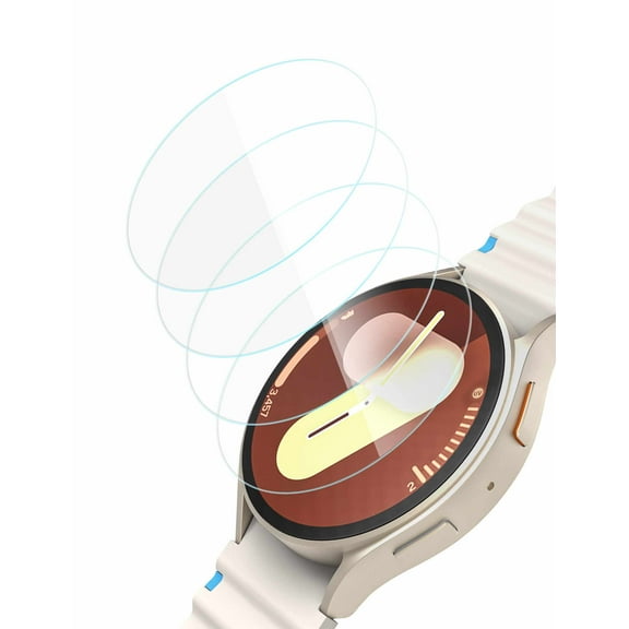 Sinoacc Screen Protector Compatible with Galaxy Watch 7 6 5 4 40mm Fe 40mm, Perfectly Fit, HD Clear, Easy Install, Glass Size 36.5mm, 4-Pack