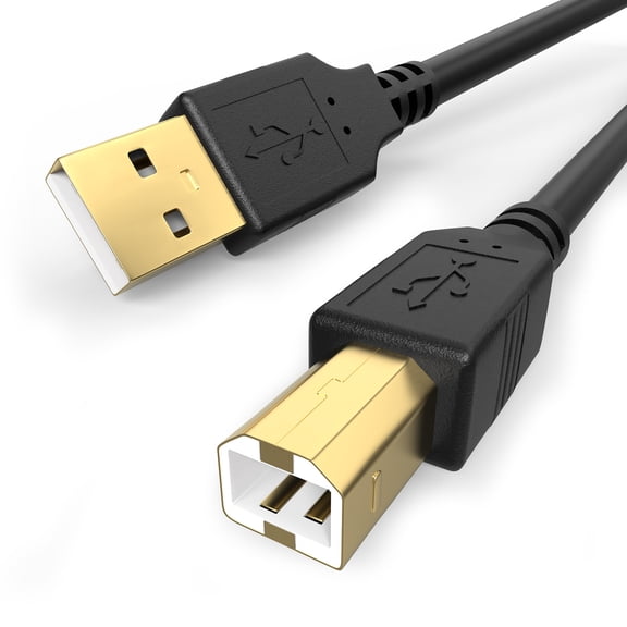 Sinoacc USB A to USB B Printer Cable 480Mbps High Speed Cable Cord, Black, 6.6Ft