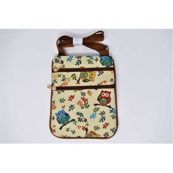 Sinobrite 2728-Owl Tapestry Vertical Body Bag - Owl