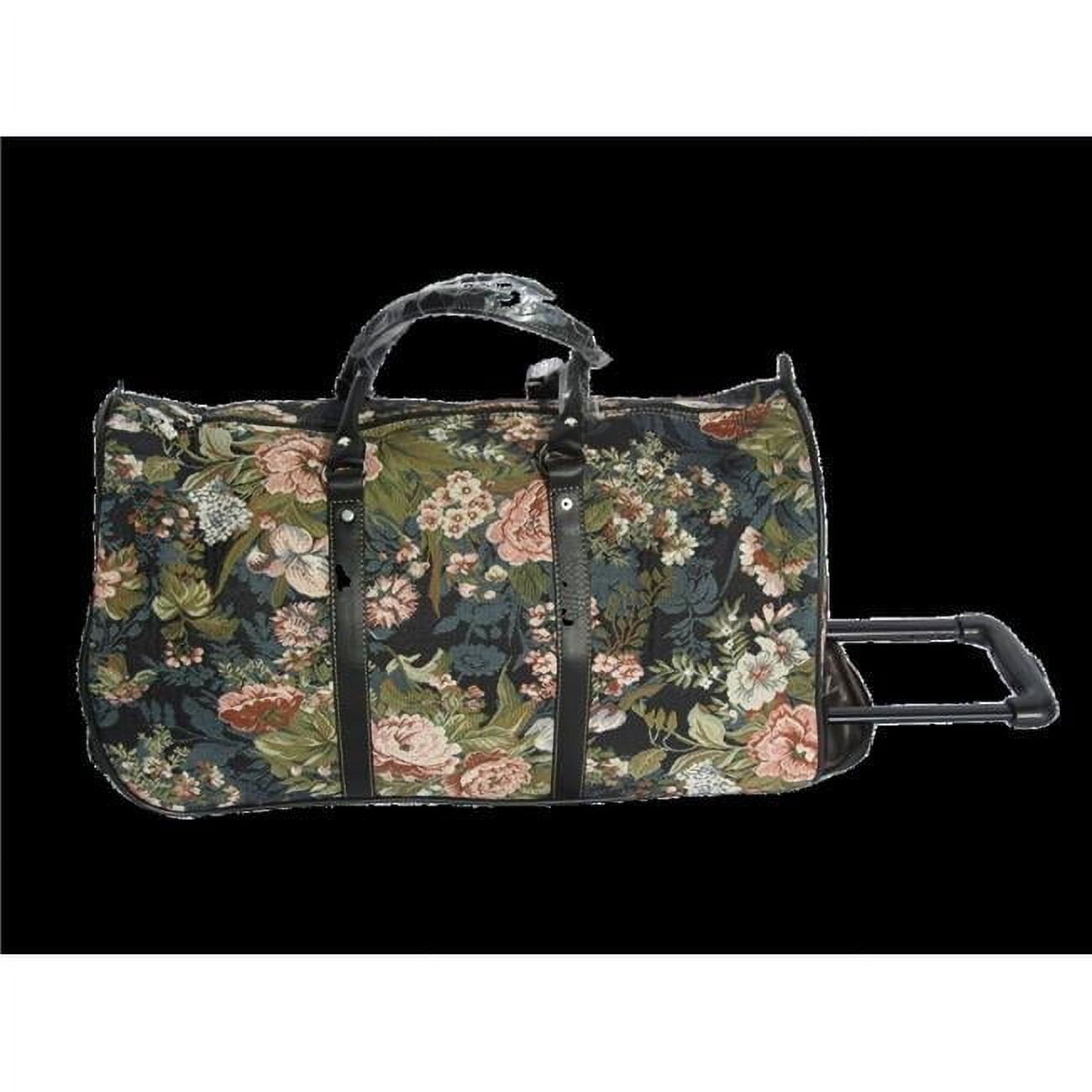Sinobrite 27527T-Blossom Tapestry Duffle Bag with Handle & Wheels - Blossom