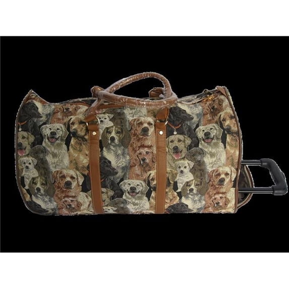 Sinobrite 27527T-Dog Tapestry Duffle Bag with Handle & Wheels - Dog
