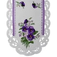 thumbnail image 1 of Sinobrite H0010-12x65 12 x 65 in. Purple Pansy on Cream Fabric Table Runner, 1 of 1