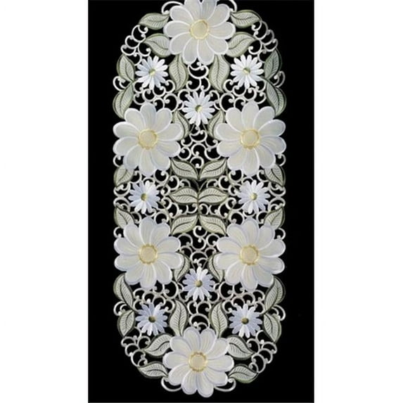 Sinobrite H0997-1 Yellow Daisy Oval Runner- 14 x 28 in.