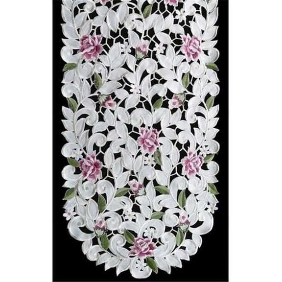 Sinobrite H7662-RS Purple Cottage Rose Square Table-Topper- 44 x 44 in.