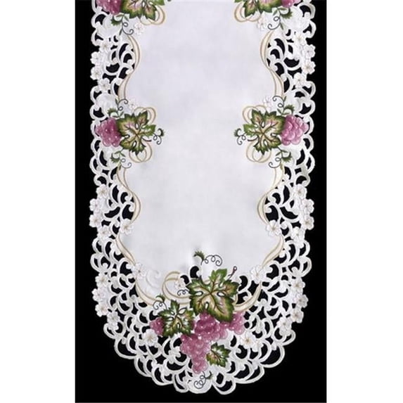 Sinobrite H7696 Grape Round Doily- 16 in.