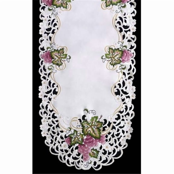 Sinobrite H7696 Grape Round Doily, 12 in.