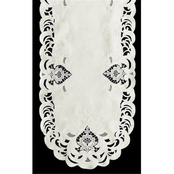 Sinobrite H7889-1 Ivory Elegance Square Table-Topper- 36 x 36 in.