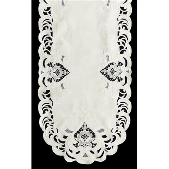 Sinobrite H7889-1 Ivory Elegance Square Table-Topper- 44 x 44 in.