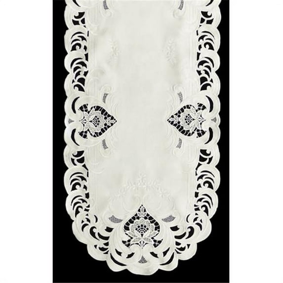 Sinobrite H7889-1 Ivory Elegance Square Table-Topper- 44 x 44 in.