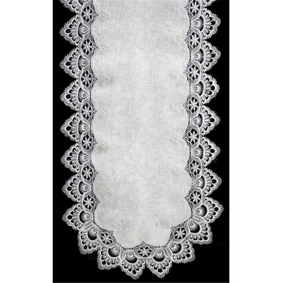 Sinobrite H8139-F1 White Lace Round Doily- 12 in.