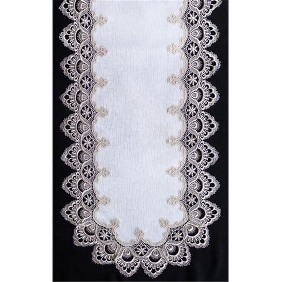 Sinobrite H8139-F2 Gold Lace Square Table-Topper- 44 x 44 in.