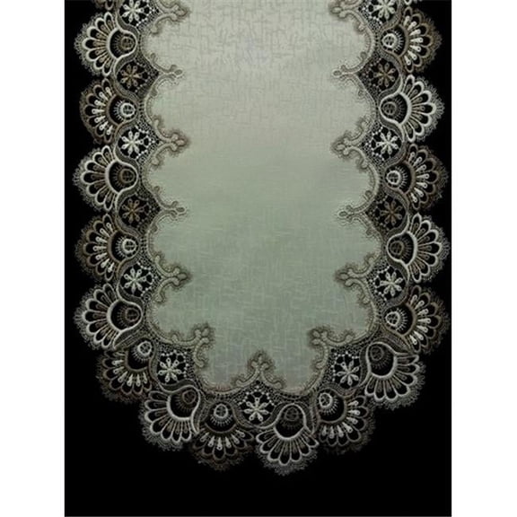 Sinobrite H8139-FF Cocoa Lace Round Doily- 24 in.