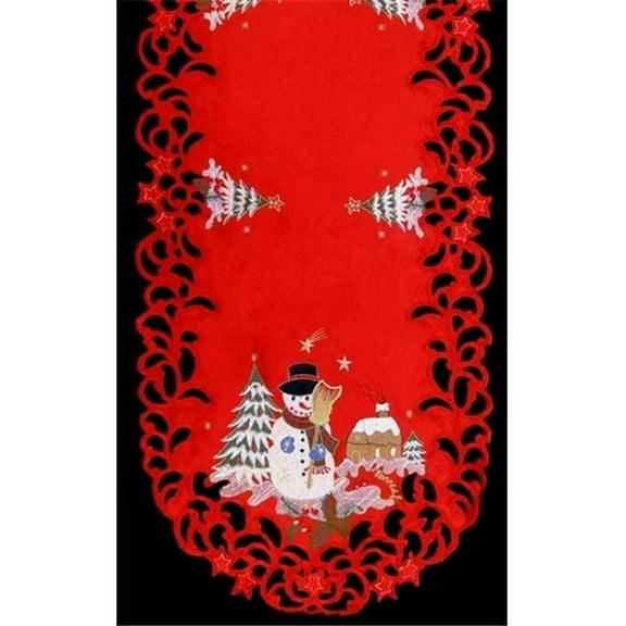 Sinobrite H8508 Snowman Oval Runner- 14 x 28 in.