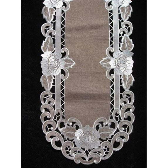 Sinobrite H8810-KF Cocoa Linen Oblong Table Cloth- 52 x 71 in.