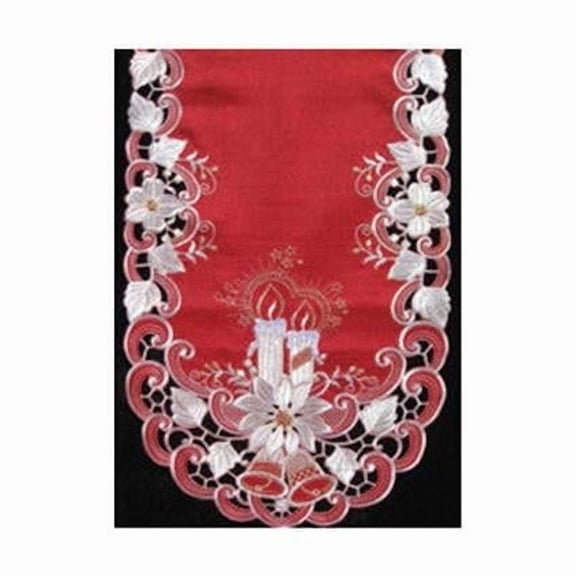 Sinobrite H9061-W White Lily Round Doily- 16 in.