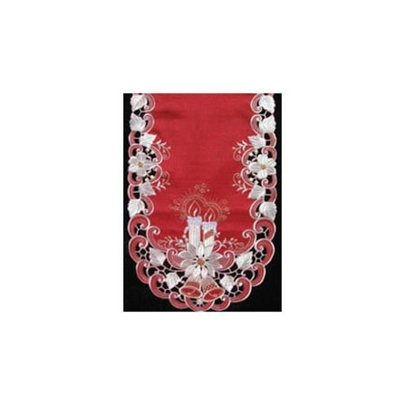 Sinobrite H9061-W White Lily Square Table-Topper- 44 x 44 in.