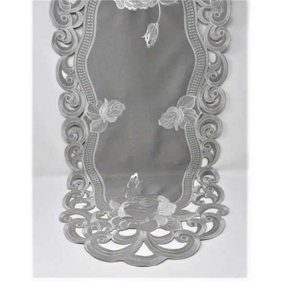 Sinobrite H9490-15x54 15 x 54 in. Slate Rose Table Runner