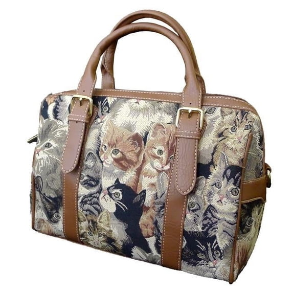 Sinobrite 9669-Cat Tapestry Medium Purse - Cat