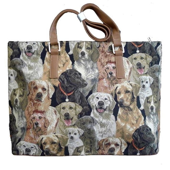 Sinobrite Tapestry Shoulder Purse with Zipper - Dog