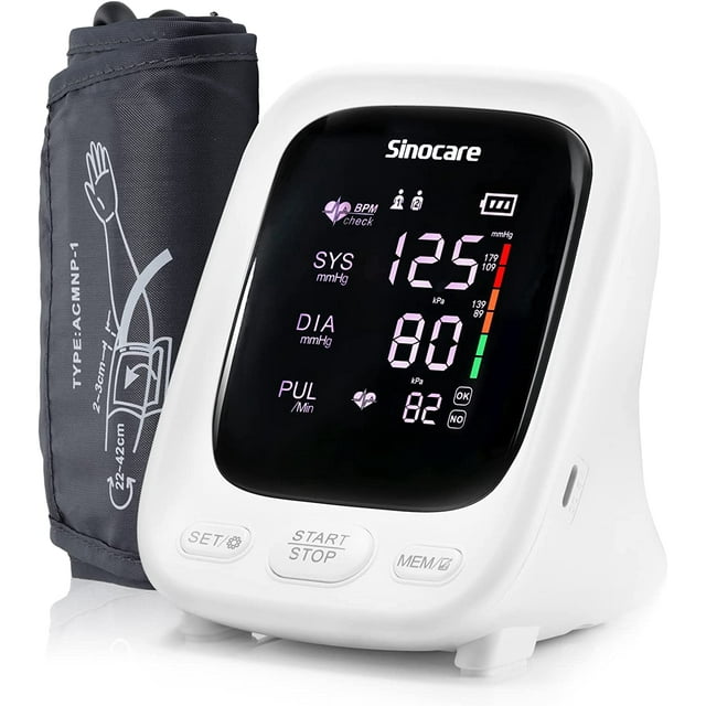 Sinocare Upper Arm Blood Pressure Monitor with Large Adjustable Cuff