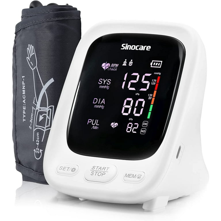 Blood Pressure Monitor, PANACARE Automatic Blood Pressure Machine for Upper  Arm, Adjustable Digital BP Cuff Kit, Adjustable Cuff Large Arm Tri-Color