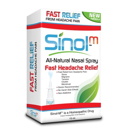 Sinol SinolM All-Natural Nasal Spray Fast Headache Relief 15 ml