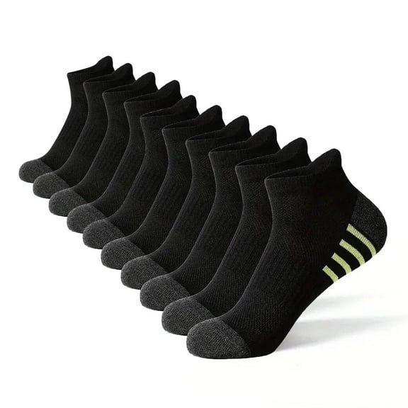 Sinpiling 10 Pack Mens Ankle Socks Cotton-Blend Moisture-Wicking Breathable Low Cut Sock for Workout Athletic Sports Running