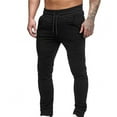 thumbnail image 1 of Sinpiling Athletic Sweatpants for Men Plus Size Big and Tall Hip-Hop Stripe Pleated Drawstring Low Rise Pants Solid Comfort Tapered Joggers Trousers with Pockets Christmas Gifts, 1 of 5