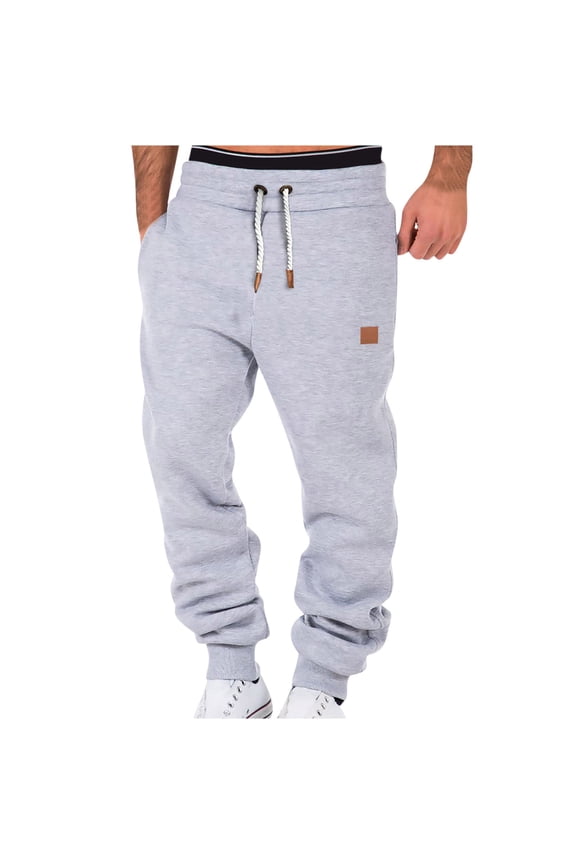 Mens Big and Tall Sweatpants with Pockets Plus Size Classic Cargo Pants Drawstring Elastic Waist Casual Solid Relaxed Polyester Tapered Joggers Trousers Christmas Gifts