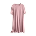 thumbnail image 1 of Sinpiling Nightgowns for Women Soft Modal Cotton Short Sleeve Round Neck Sleepshirts Casual Loose Lightweight Basic Solid Pullover Pajamas Sleepwear Dress Christmas Outfit, 1 of 5
