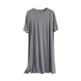 thumbnail image 1 of Sinpiling Nightgowns for Women Soft Modal Cotton Short Sleeve Round Neck Sleepshirts Casual Loose Lightweight Basic Solid Pullover Pajamas Sleepwear Dress Christmas Outfit, 1 of 5