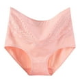 thumbnail image 1 of Sinpiling Plus Size Cotton Underwear for Women Casual Soft High Waisted Stretchy Lace Splice Panties Ladies Comfort Solid Full-Coverage Briefs L-4X Christmas Gifts, 1 of 6