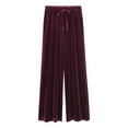 thumbnail image 1 of Sinpiling Plus Size Pants for Women M-6X Casual Straight Wide Leg Drawstring Elastic Waist Trousers Loose Solid Comfort Velvets Pull On Long Pant with Pockets Christmas Gifts, 1 of 7