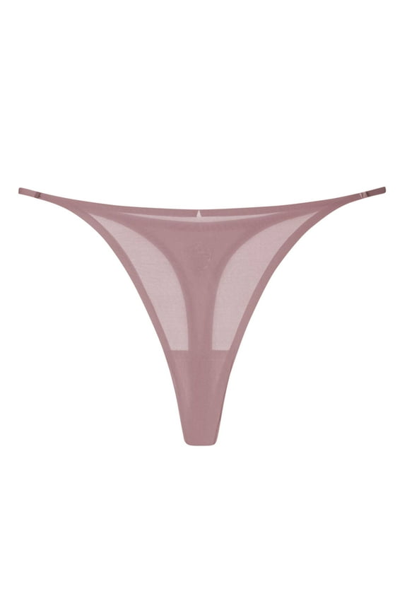 Womens G-String Thongs Underwear Silk Stretchy T-Back Breathable Low Rise Bikini Hipster Briefs Ladies Solid Comfort Seamless-Panties Christmas Gifts