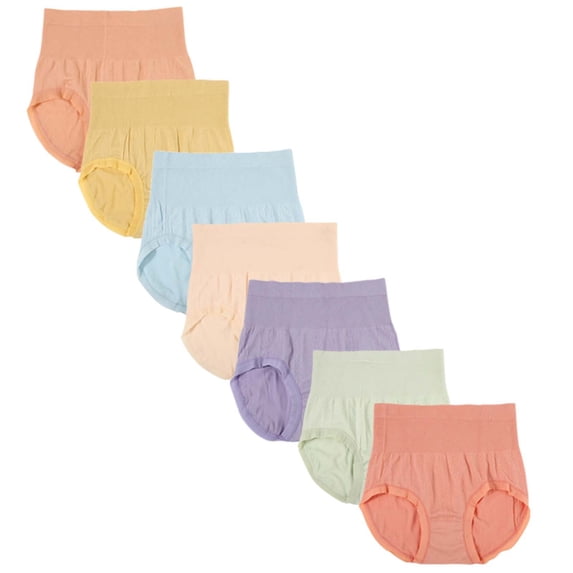 Sinpiling Womens High Waisted Underwear 7 Pack Breathable Hide-Belly Stretchy Full-Coverage Briefs Ladies Casual Soft Basic Solid Multi-Color Panties L-XL Christmas Gifts