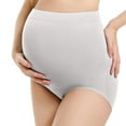 thumbnail image 1 of Sinpiling Womens Maternity Underwear Panties Over Bump Adjustable Soft Nylon High Waisted Solid Casual Pregnancy Comfort Full-Coverage Seamless-Briefs Christmas Gifts, 1 of 5