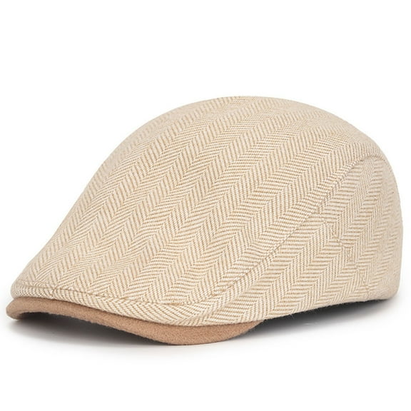Sinpiling Beret Hats for Men Vintage French Newsboy Cap Boys Classic Herringbone Wool Adjustable Driving Cabbie Hat