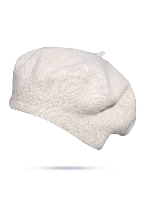 Beret Hats for Women Trendy Solid Soft Warm Vintage Elegant French Artist Wool Knitted Hat Cap Winter