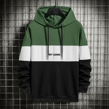 Sinpiling Big and Tall Sweatshirts for Men with Hood Clearance M-4X Plus Size Casual Long Sleeve Pullover Hoodies Basic Color Block Workout Sweatshirt