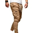 thumbnail image 1 of Sinpiling Cargo Pants for Men Big and Tall Plus Size Slim Fit Tapered Drawstring Elastic Waist Trousers Classic Solid Multi Pockets Comfort Joggers Pant M-4X Christmas Gifts, 1 of 4