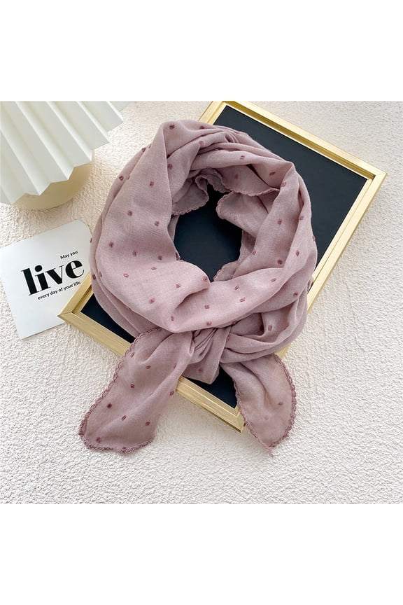 Cotton Linen Head Scarf for Women Lightweight Square Bandanas Casual Color Block Hair Wraps Decoration Neck Scarves