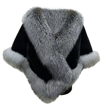 Sinpiling Fleece Shawl Wraps for Women Elegant V Neck Scarf with Sleeves Ladies Trendy Solid Thermal Warm Sherpa Capes Clearance