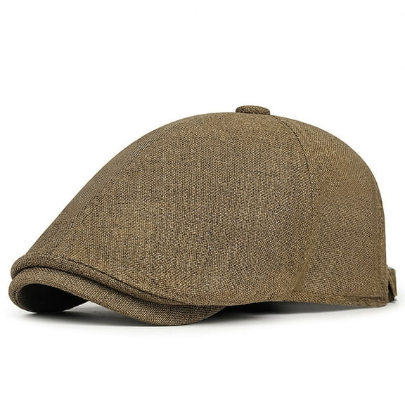 Sinpiling Linen Beret Hats for Men & Women Casual Newsboy Hat Unisex Couples Solid Color Adjustable Vintage Ivy Baseball Cap