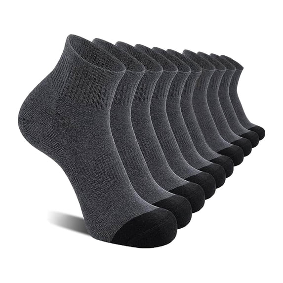 Sinpiling Mens Ankle Socks 10 Pack Boys Cotton-Blend Moisture-Wicking Breathable Stretchy Quarter Sock for Workout Athletic Sports Running